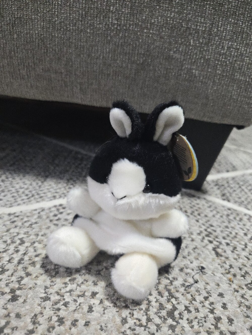 PalmPals Black and White Plush Bunny